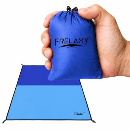 Frelaxy Pocket Picnic Blanket, Waterproof Blanket for Beach Festival - color: Navy & Blue, size: 28'' x 47''