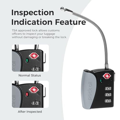 pack all TSA Approved Travel Luggage Locks, Resettable 3-Digit Code - color: Gray, size: 4 Pack