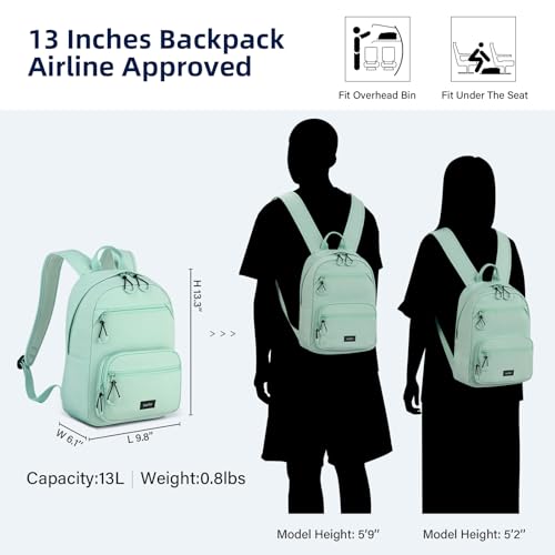 HanTrip 13 Inch Mini Small Travel Backpack Cary on For Women Men, Cyan - color: Cyan, size: 13 Inch
