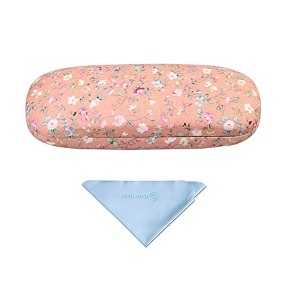PERFECTSIGHT Hard Shell Eyeglasses Case, Kawaii Protective Glasses Case for Kids, Cute Eyeglass Case for Women Men Girls - color: Orange