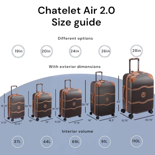 DELSEY PARIS Chatelet Air 2.0, 26 Inch Checked Luggage, Chocolate Brown - color: Chocolate Brown, size: Checked-26 Inch Trunk