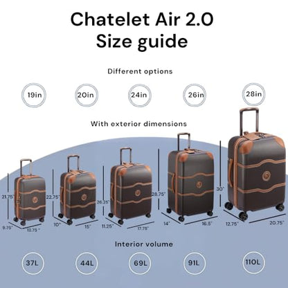 DELSEY PARIS Chatelet Air 2.0, 26 Inch Checked Luggage, Chocolate Brown - color: Chocolate Brown, size: Checked-26 Inch Trunk