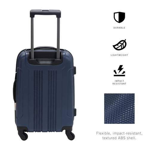 Kenneth Cole REACTION Out of Bounds Lightweight Hardshell 4-Wheel Spinner Luggage, Naval, 20-Inch Carry On - color: Naval, size: 20-Inch Carry On