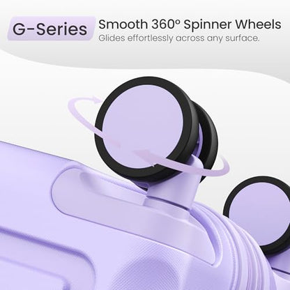 SHOWKOO G-Series Luggage set 3pcs, 100% PC Durable Hardshell Suitcase - color: Lavender Purple, size: 3-Piece Set (20/24/28in)
