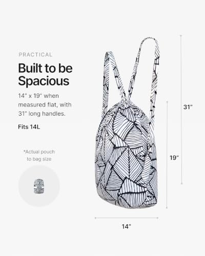 Nanobag Pack 14L Packable Foldable Drawstring Backpack For Men & Women - color: Stars