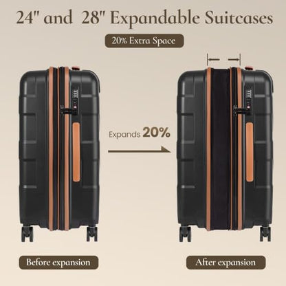 TILYMOL Expandable Luggage Sets 3 Piece, Hardside Suitcase Set with TSA - color: Blue