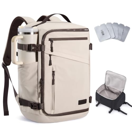 LOVEVOOK Travel Backpack for Women Men, Airline Approved Carry On Luggage - color: Apricot