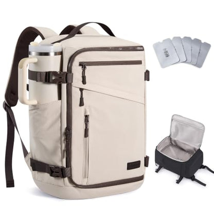 LOVEVOOK Travel Backpack for Women Men, Airline Approved Carry On Luggage - color: Apricot