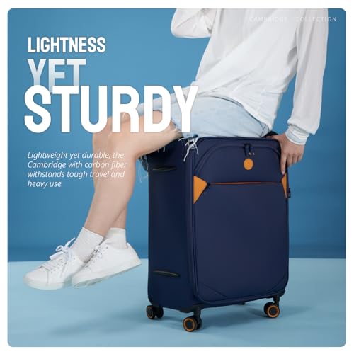 Verage Cambridge Lightweight Luggage Softside Expandable Spinner Wheel Suitcase (Navy, Carry-On 20-Inch) - color: Navy, size: 20-Inch