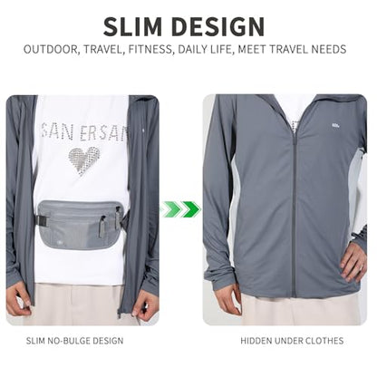 Money Belt for Travel, RFID Blocking, Hidden Money Belt, Passport Holder for Travel (Grey) - color: Grey