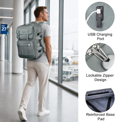 PIJUSHI Travel Backpack Convertible Carry On Duffel Shoulder Bag for Daily - color: Updated Grey Blue