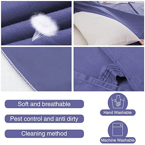 Sleeping Bag Liner, Camping Travel Home Bed Sheet Compact Sacks - color: Grey Blue, size: 70.8*82.7"
