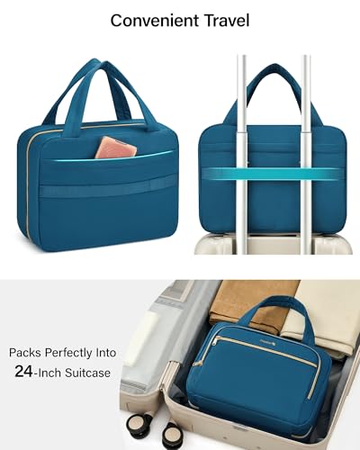Hanke Hanging Travel Toiletry Bag for Women Portable Makeup Bag - color: Navy Blue