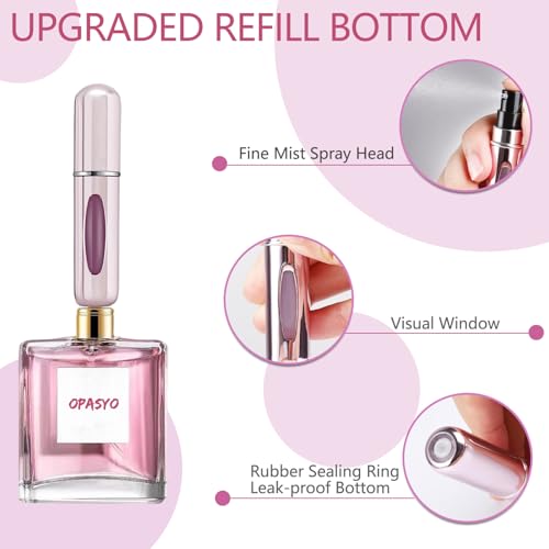opasyo Mini Perfume Travel Refillable Bottle, 5ml 4 Pack