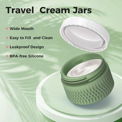Travel Containers for Toiletries, 1.3oz Silicone Cream Jars BPA Free - color: Terracotta, size: 40ML (1.3oz)
