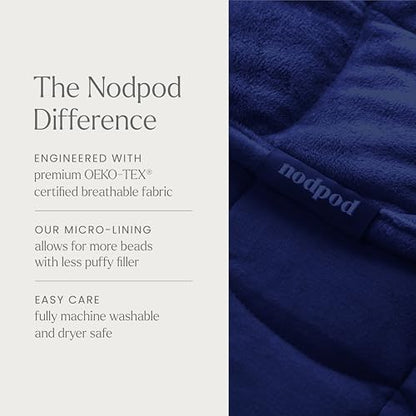 nodpod Body 6.5lb Patented Compact Weighted Blanket - color: Midnight