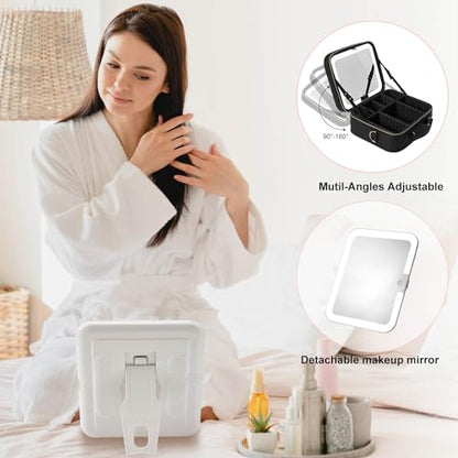 Mocado Travel Makeup Bag with Mirror Travel Makeup Organizer Makeup Case - color: BLACK