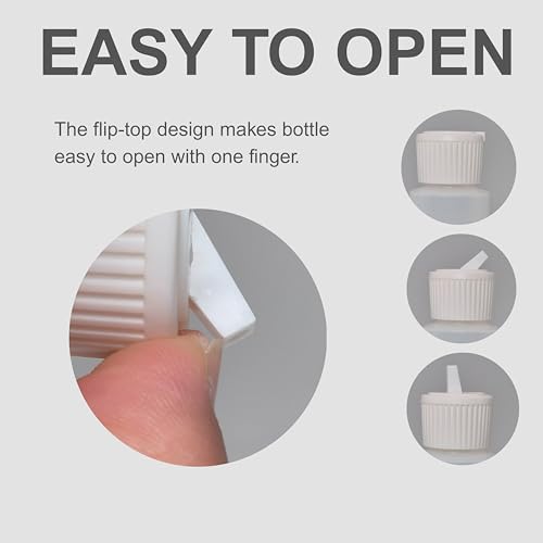 Translucent Squeeze Plastic Bottles with Flip Top Caps, 2 oz,Set of 3