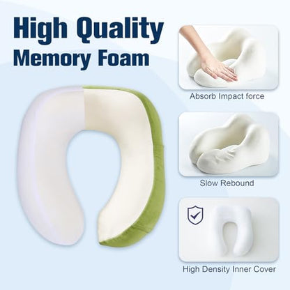 Cirorld Neck Pillow for Traveling, Travel Pillows for Airplanes Green - color: Green