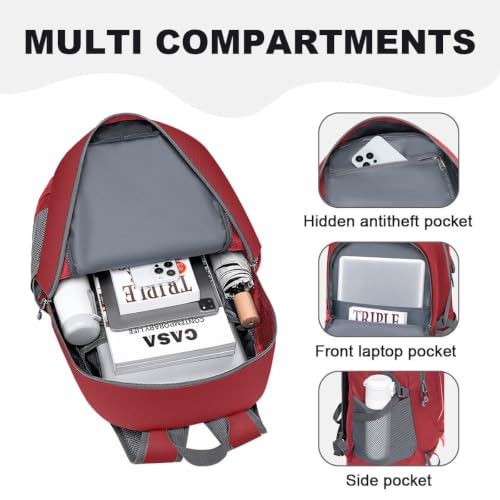 MIYCOO Ultralight Packable Backpack, 35L Waterproof Hiking Daypack - color: Red