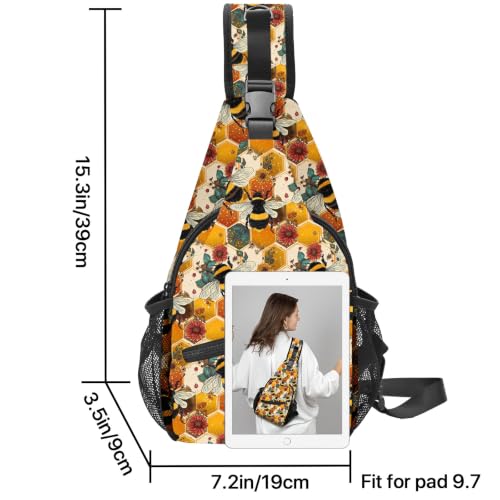 FyLybois Sling Bag Travel Crossbody Backpack for Women Chest Daypack - color: Yellow