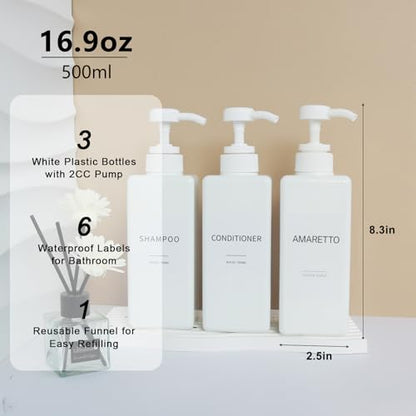 Shampoo and Conditioner Dispenser for Bathroom, Shower Soap Bottles White - color: White