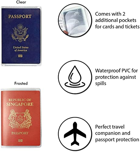 5Pcs Waterproof Clear PVC Passport Cover Holder Case Card Protector - color: Clear x 5
