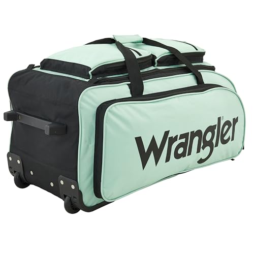 Wrangler Wesley Rolling Duffel Bag, Seaform, Large 30-Inch - color: Seaform