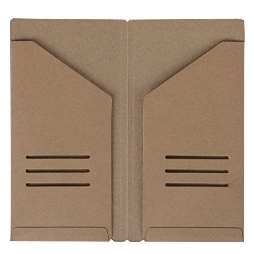 Kraft File Folder + Zipper Pouch & Card Sleeve Travel Accessories Kit for Standard Size Travelers Notebook, 4.25"x8.25" - size: Standard Size