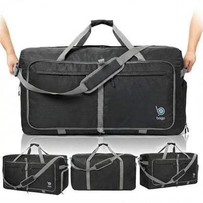 Bago Travel Duffle Bag for Women & Men. Extra Large Foldable Duffel Bags - color: Black, size: 120L