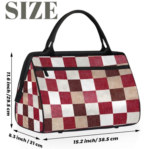 Plaid Overnight Weekender Bag for Men Women,Travel Duffel Bag A9 - color: C-09 Plaid