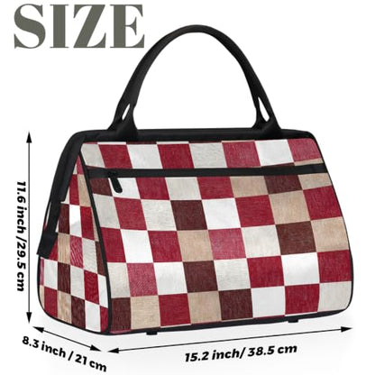 Plaid Overnight Weekender Bag for Men Women,Travel Duffel Bag A9 - color: C-09 Plaid