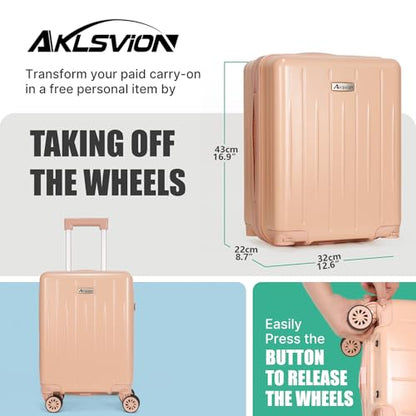 18-inch Carry-on Boarding Luggage: Equipped with Movable Wheels, TSA Approved,Under the Seat, Hard Shell Construction, Lightweight Bag with Essential Accessories (Baby Pink) - color: Baby Pink