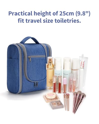 Narwey Hanging Travel Toiletry Bag for Women, Cosmetic Makeup Bag - color: AH-Navy Blue, size: Medium