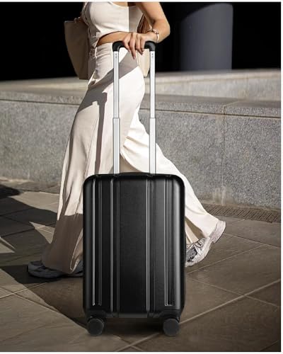 LUGGEX Airline Approved Carry On Suitcase, Black, 20" - color: Black, size: Carry-On 20-Inch