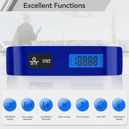 Luggage Scale Dr.meter Travel Essentials Luggage Weight Scale Backlight LCD - color: 1 * Blue