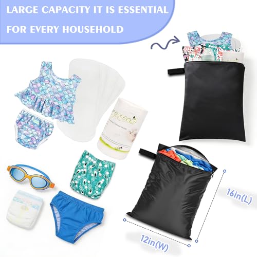 4Pack Wet Dry Bags for Swimsuits and Towels,Waterproof Reusable,Zipper