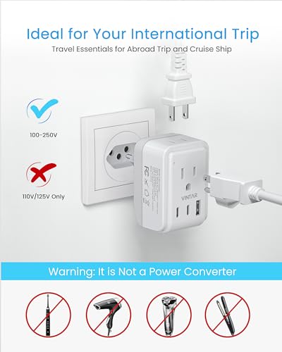 VINTAR Switzerland Travel Plug Adapter, Foldable Type J Adapter, 2 Pack - style: Type J - Switzerland