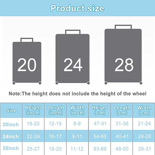 Clear Luggage Cover PVC Suitcase Cover Protectors with Adjustable Luggage Straps, Transparent Suitcase Protector Waterproof for Wheeled Suitcase Travel (20-Inch) - size: 20 iches