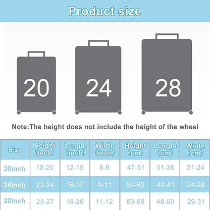Clear Luggage Cover PVC Suitcase Cover Protectors with Adjustable Luggage Straps, Transparent Suitcase Protector Waterproof for Wheeled Suitcase Travel (20-Inch) - size: 20 iches