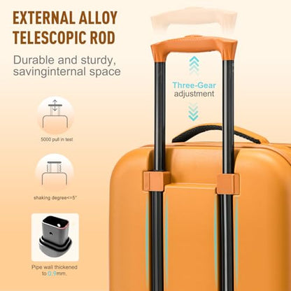 ROPLUS Foldable Checked-Luggage, Durable Hardside Suitcase with Mute Wheels, Waterproof Expandable Harshell Rolling Luggages with Side Pocket, TSA Lock (Grey, 24-Inch) - color: Grey, size: 24-Inch