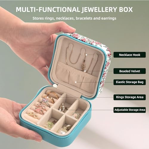 shunmei Mini Travel Jewelry Box, Personalised Pattern, Six Cats - style: Six Cats