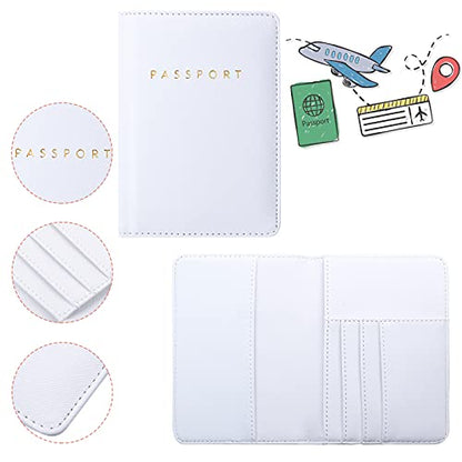 Frienda 2 Pcs Passport Holder Covers Waterproof Leather - color: White and Black