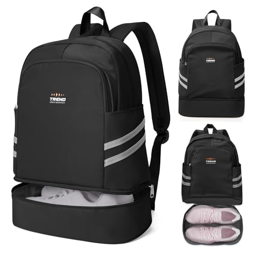 coofay Gym Backpack For Women, Gym Bag with Shoe Compartment - color: A-black, size: Small