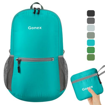 Gonex Packable Daypack Backpack 20L Lightweight Foldable Travel Bag - color: Teal