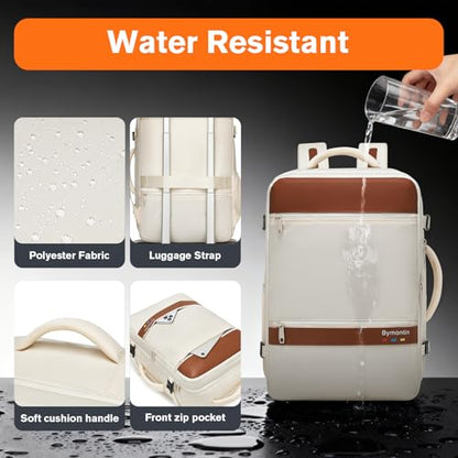 Exquisite Travel Laptop Backpack, Flight Approved Size Carry on Bag (25L) - color: Beige, size: L (7x11x16.8")
