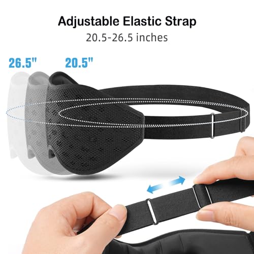 LitBear Breathable Sleep Mask, 3D Eye Mask Sleep for Side Sleepers Women Men - color: Black