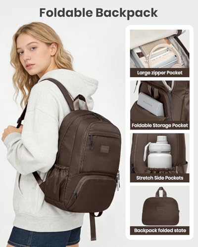 Joyway Expandable 5 Piece Luggage Sets with Front Pocket, Coffee - color: Coffee, size: 5 Piece