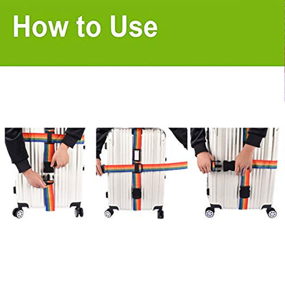 Adjustable Luggage Strap Suitcase Baggage Packing Belt Travel Accessories Long Cross Strap (Blue) - color: Blue