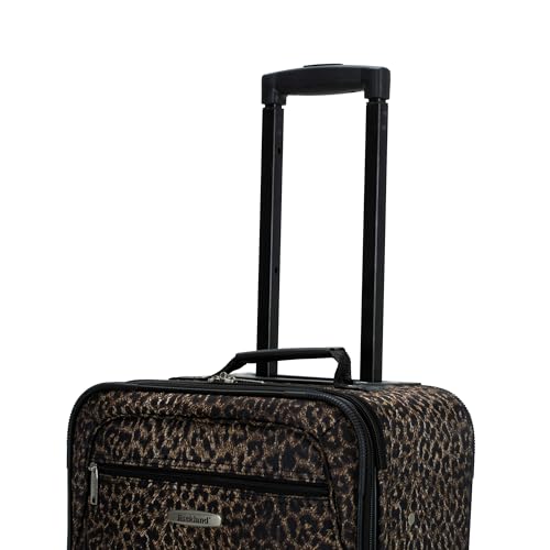 Rockland Fashion Softside Upright Luggage Set, Leopard, 2-Piece (14/19) - color: Leopard, size: 2 Piece (19"/14" Tote)